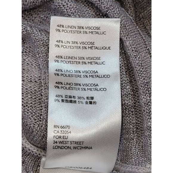 Anthropology Women's Short Dolman Sleeves Oversized Knit Silver Sweater Size XS - Picture 11 of 11